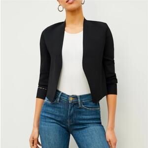 MM. LaFleur womens The Sant Ambroeus Jardigan size L Black Cropped